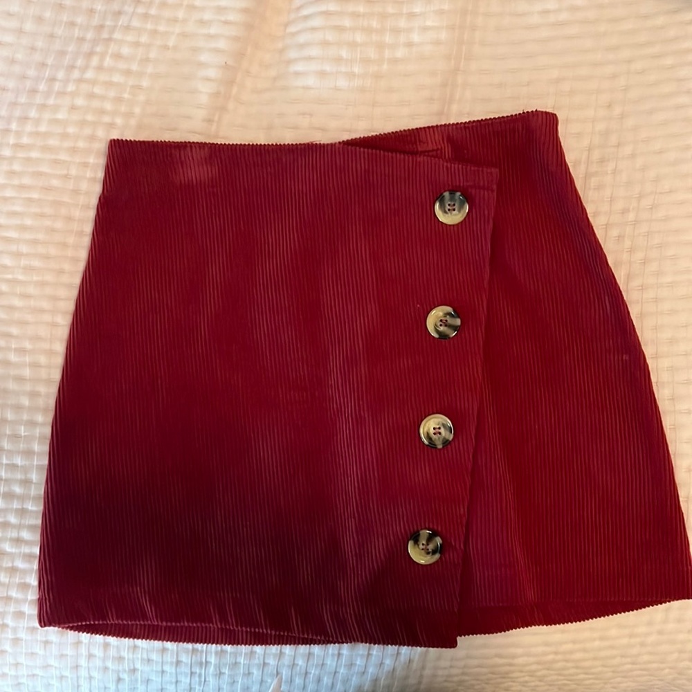 Burgundy corduroy skirt